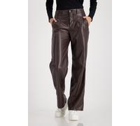 monari - Lederoptik-Wide-Leg-Hose brownie - Gr. - 40