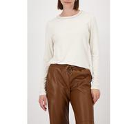 Monari Pullover Langarmshirt mit Strickkragen Creme Größe 40