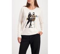 Monari Langarmshirt mit Fellapplikationen Almond Gr. 46