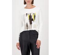 Langarmshirt MONARI, Damen, Gr. 40, off, weiß, Web, Obermaterial: 95% Viskose, 5% Elasthan, unifarben, regular fit taillenbedeckt, Rundhals, eingesetzt abgesteppte Kante, Shirts Langarmshirt, Regular 