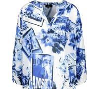 monari - Luftige Bluse mit Polaroidmuster navy gemustert - Gr. - 42