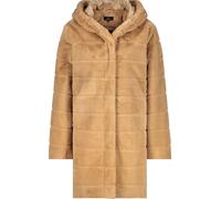 Monari Teddyfell-Mantel Damen camel mit Kapuze Größe 40