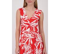 monari - Maxi-Kleid mit Blättermuster coral red gemustert - Gr. - 34
