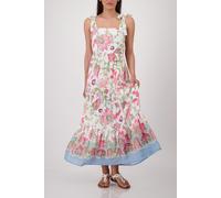 monari - Maxi-Stufenkleid champagne beige gemustert - Gr. - 44