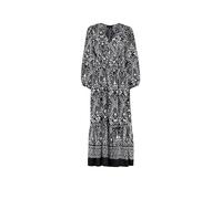 Maxikleid MONARI, Damen, Gr. 36, N-Gr, schwarz gem, Web, Obermaterial: 100% Viskose, gemustert, regular fit wadenlang, eingesetzt elastischer Bund, Kleider Maxikleid, Regular fit mit V-Ausschnitt (190