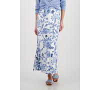monari - Maxirock mit Blumenmuster marine gemustert - Gr. - 38