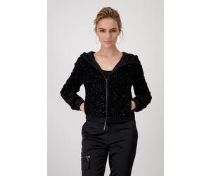 monari - Pailletten-Blousonjacke schwarz - Gr. - 38