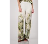 monari - Palazzo-Hose mit tropischen Print olive gemustert - Gr. - 38