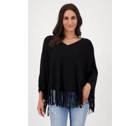 monari - Poncho mit Fransen schwarz - Gr. - 36