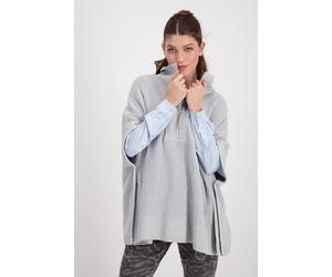 monari - Poncho mit Troyer Kragen ash melange - Gr. - 36