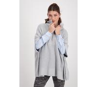 monari - Poncho mit Troyer Kragen ash melange - Gr. - 38