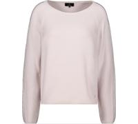 Rundhalspullover MONARI "Pullover Basic Schmuck", Damen, Gr. 46, rosa (hellrosa), Web, Obermaterial: 100% Baumwolle, unifarben, regular fit taillenbedeckt, Rundhals, Raglanärmel gerader Abschluss, Pul
