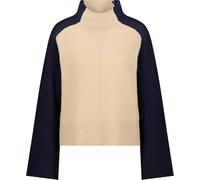 Strickpullover MONARI "Pullover Colorblock", Damen, Gr. 36, cinnamon, Strick, Obermaterial: 80% Wolle, 20% Polyamid, colorblocking, unifarben, regular fit taillenbedeckt, Rundhals, Raglanärmel gerader