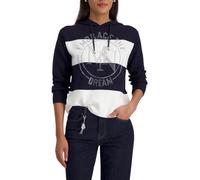 Monari Strickpullover mit Schmuckemblem Blau Größe 36
