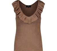 Monari Top mit Volants Mocca Größe 42