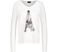 Monari Langarmshirt mit Print off-white Größe 42
