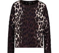 Monari Strickpullover 569 mit Leo-Jacquard-Muster black coffee Gr. 46