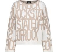 Monari Pullover mit Textmuster lattemacchiato Beige – Gr. 46