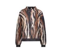 Strickpullover MONARI, Damen, Gr. 46, anthrazit gem, Strick, Obermaterial: 100% Baumwolle, animal-print, gemustert, mehrfarbig, regular fit taillenbedeckt, Rundhals, eingesetzt angesetztes Bündchen, P