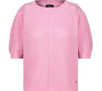 Strickpullover MONARI "Pullover Chenille", Damen, Gr. 42, pink (bubblegum), Strick, Obermaterial: 69% Polyester, 31% Baumwolle, unifarben, modisch, regular fit kurz, Rundhals, 3/4-Ärmel eingesetzt,Ärm