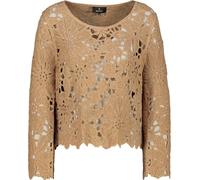 monari - Strickpullover mit Cornelly-Häkelmuster biscotti - Gr. - 42