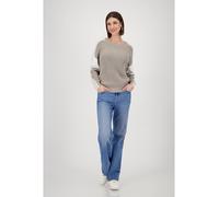 Monari Strickpullover Colorblock Perlfang Damen greige mit Lurex Gr. 38