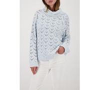 monari - Strickpullover mit Ajour-Muster ice blue - Gr. - 36
