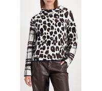 Monari Pullover Flauschiger Mustermix Schwarz Größe 40