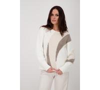 monari - Pullover mit Intarsie Muster off-white - Gr. - 36