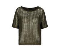 Strickpullover MONARI "Pullover Glanzbändchen", Damen, Gr. 34, olive, Strick, Obermaterial: 88% Polyacryl, 9% Polyamid, 3% metallisierte Fasern, unifarben, regular fit taillenbedeckt, Rundhals, einges