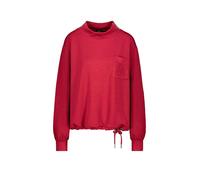 Sweatshirt MONARI "Sweatshirt Basic Schmuckdetail", Damen, Gr. 36, chimney rot, Sweatware, Obermaterial: 52% Modal, 42% Polyester, 4% Elasthan, 2% sonstige Fasern, unifarben, regular fit taillenbedeck