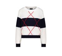 monari - Strickpullover mit Intarsie-Muster marine gemustert - Gr. - 38