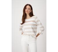 monari - Ringel-Sweatshirt mit Pailletten warm sand ringel - Gr. - 42