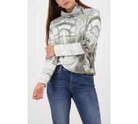 monari - Rollkragen-Sweatshirt mit Gallery-Print sage gemustert - Gr. - 44