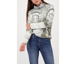 monari - Rollkragen-Sweatshirt mit Gallery-Print sage gemustert - Gr. - 44