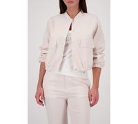 Cargojacke MONARI "Jacke Satin Cargo", Damen, Gr. 40, beige, Web, Obermaterial: 97% Polyester, 3% Elasthan. Futter: 100% Polyester, unifarben, regular fit taillenlang, Rundhals, eingesetzt elastischer