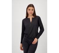 Monari Schlupfbluse Damen Schwarz Gr. 38 100% Polyester Rundhals Langarm Regular Fit