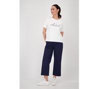 Rundhalsshirt MONARI, Damen, Gr. 36, beige (ecru), Web, Obermaterial: 50% Baumwolle, 50% Modal, bedruckt, gemustert, mehrfarbig, regular fit normal, Rundhals, eingesetzt abgesteppte Kante, Shirts Rund