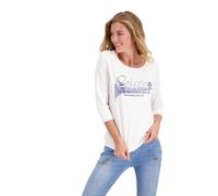 MONARI Shirt mit glänzendem Schriftdruck T-Shirt in Weiß, Größe 40