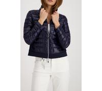 Steppjacke MONARI "Jacke Stepp + Neopren", Damen, Gr. 44, marine, Jacken Steppjacke, Neopren-Details, Regular Fit, Linker Ärmel mit Patch (34966405-44) marine