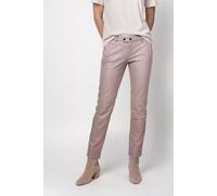 monari - Straight Leg Hose mit Lederoptik taupe - Gr. - 42