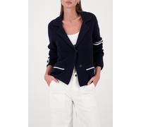 Strickjacke MONARI, Damen, Gr. 42, marine, Strick, Obermaterial: 50% Baumwolle, 50% Polyacryl, unifarben, regular fit normal, V-Ausschnitt, Bündchen, Strickjacken Strickjacke, Reverskragen, Regular Fi