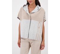 monari - Strickcape mit Colorblocking light steel melange - Gr. - 40