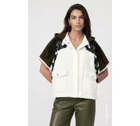 monari - Strickcape mit Spitze off-white - Gr. - 46