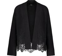 Strickjacke MONARI "Jacke Strickjacke Spitze", Damen, Gr. 40, schwarz, Strick, Obermaterial: 41% Polyester, 36% Polyacryl, 10% Wolle, 10% Viskose, 3% Elasthan, unifarben, regular fit taillenbedeckt, R