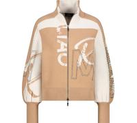 Monari Strickjacke mit Strasssteinen cognac gemustert Größe 38