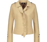 MONARI Strickjacke mit Rüschen, camel – Größe 42