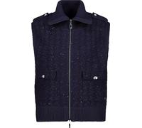 Strickjacke MONARI, Damen, Gr. 42, blau (night sky), Strick, Obermaterial: 37% Baumwolle, 34% Polyester, 24% Polyacryl, 5% Polyamid, unifarben, modisch, regular fit taillenbedeckt, Rundhals, ohne Ärme