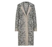 Monari - Strickmantel mit Leopardenmuster greige gemustert - Gr. - 44