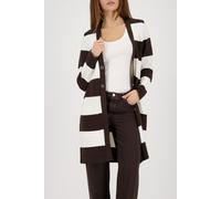 monari - Strickjacke mit Blockstreifen dark chocolate ringel - Gr. - 44